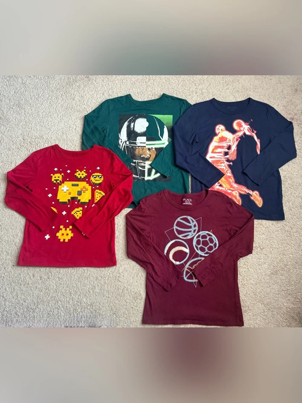 The Children's Place Long Sleeve T-Shirts Bundle Boys (Size 7/8)